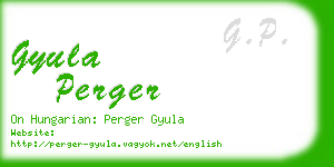 gyula perger business card